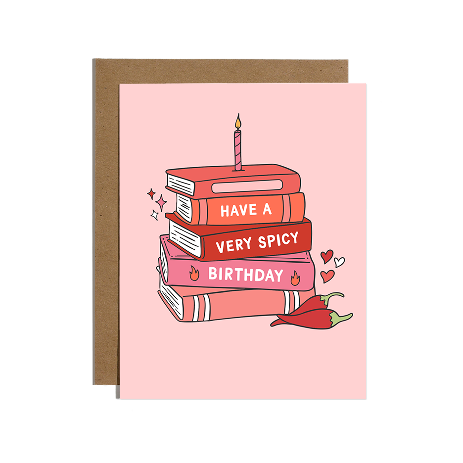 Spicy Books Bday Greeting Card